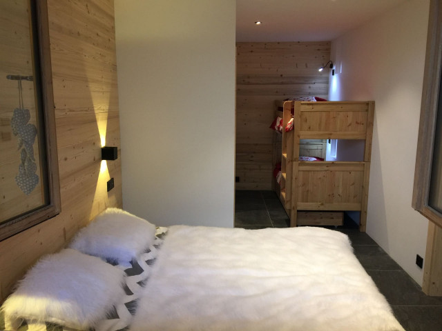 Appartement 103, résidence Bois Colombe, Chambre 2 lits simples + 2 lits superposés, Châtel Haute Savoie