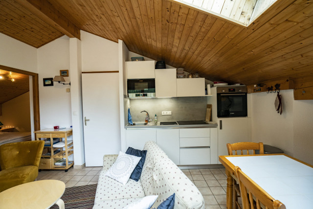 Apartment Forsythia, Kitchen and living room, Châtel Mountain 74