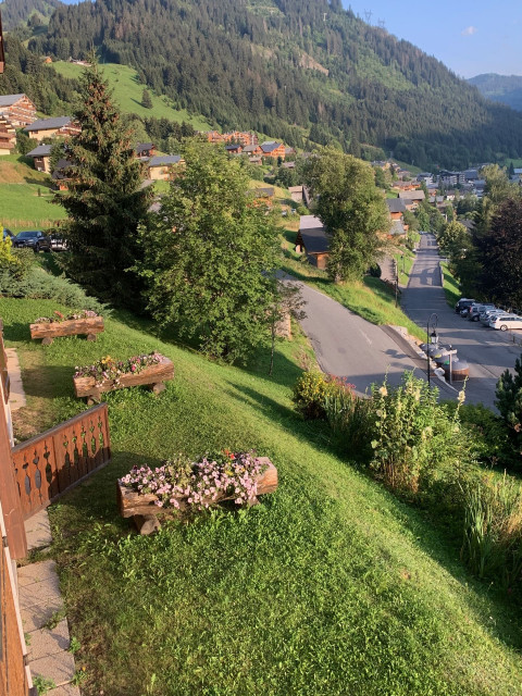 Apartment The Sorbiers n°7, Balcony view in summer, Châtel Village 74