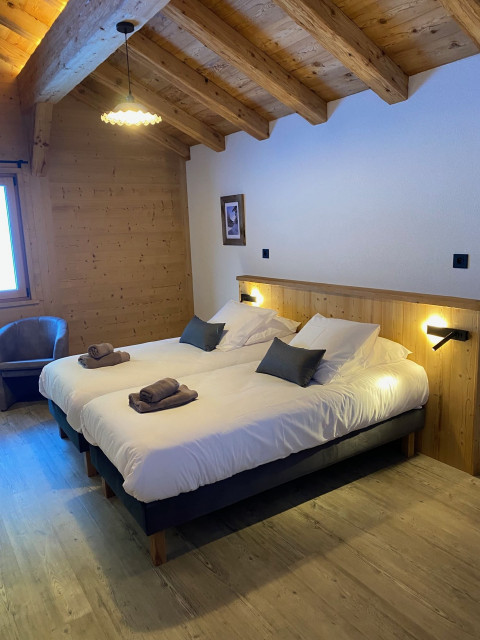 Chalet Au Bon Vieux Temps, chambre 2 lits simples, Châtel Les Portes du Soleil