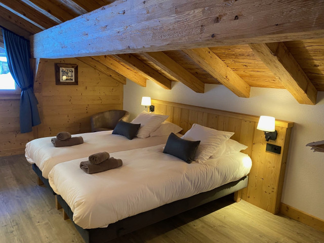 Chalet Au Bon Vieux Temps, chambre avec deux lits simples, Châtel Les Portes du Soleil