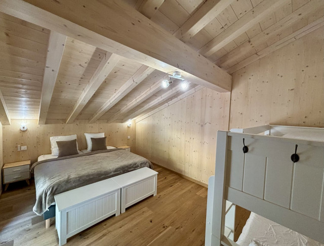 Chalet des Freinets, Chambre 2 lits simples + 2 lits superposés, Châtel