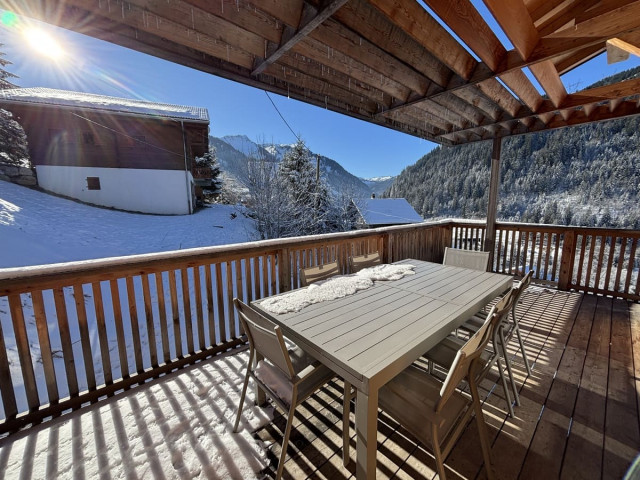 Chalet des Freinets, Terrasse en hiver, Châtel