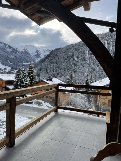 Chalet l'Alpaga, Terrasse en hiver, Châtel Location Ski