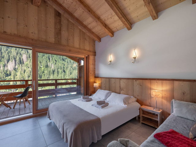 Chalet le Mille Cent, Châtel, Chambre double avec convertible, Domaine skiable 74390