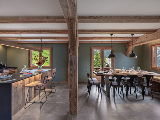 Chalet W, Kitchen and living room, Châtel Haute-Savoie