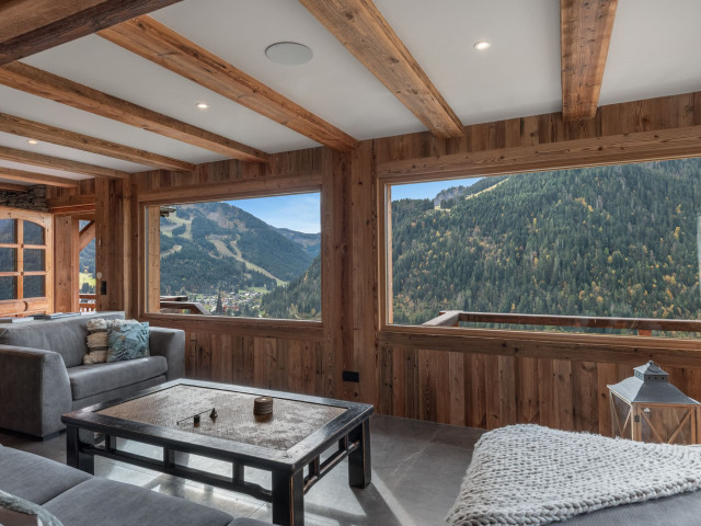 Chalet W, Living room with mountain view, Châtel Rental 74