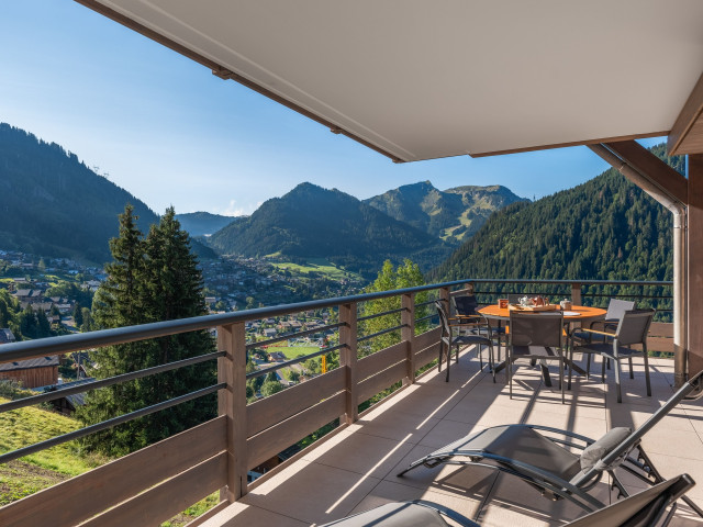 Résidence Le Theleme, Appartement 304 A, vue depuis la terrasse, Châtel Les Portes du Soleil