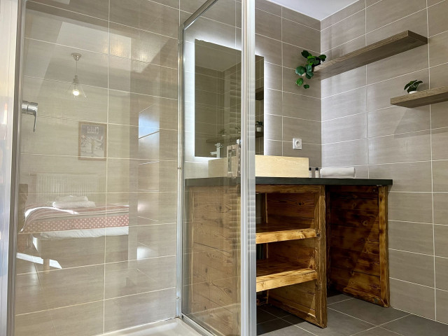 Residence Loges Blanches Châtel, apartment 201B, Shower room, Ski lifts Chatel