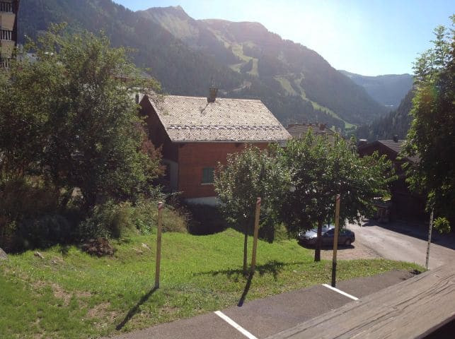 Apartment Caribou 1, view from balcony, Châtel Mountain Holidays