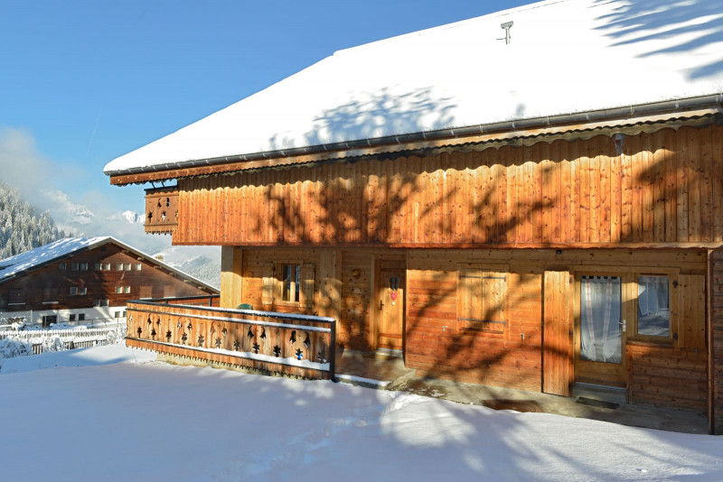 Appartement n°5 dans chalet l'EPICEA, Extérieur chalet, Châtel en hiver