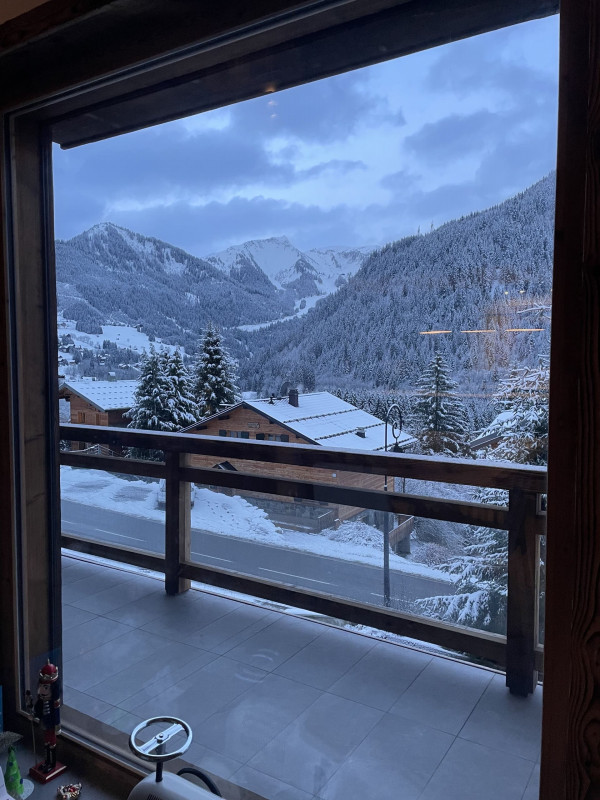 Chalet l'Alpaga, view from the chalet in winter, Châtel