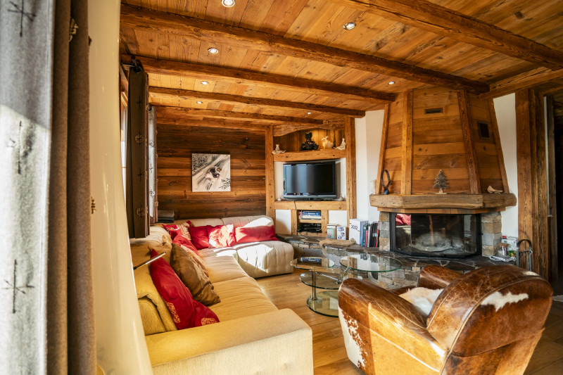 Chalet Les Tournesols, Salon avec cheminée, Châtel