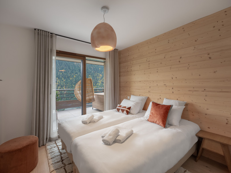 Résidence Le Theleme, Appartement 102, chambre deux lits simples, Châtel Les Portes du Soleil