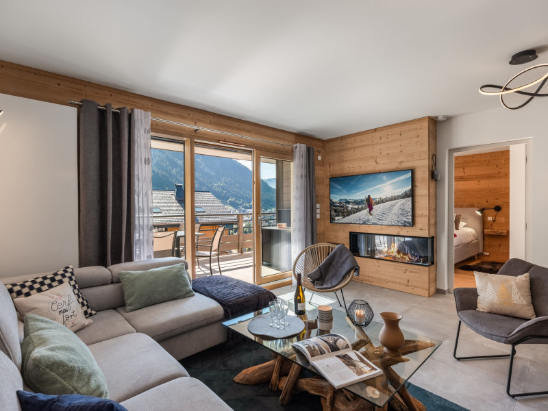 Résidence Le Theleme, Appartement 401, salon, Châtel Les Portes du Soleil